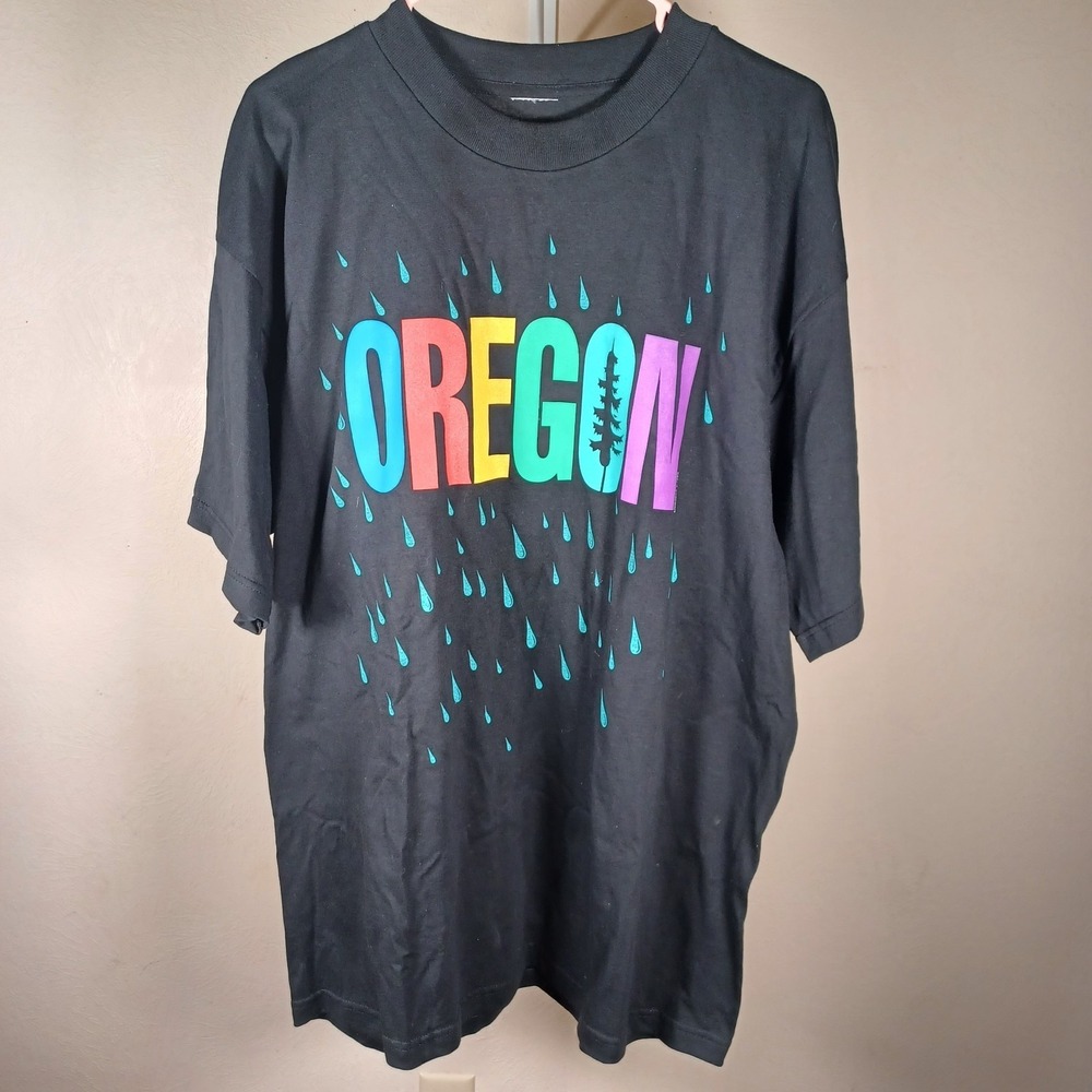 Oregon State Vintage Destination Rainbow‎ Forest Rain Drops Graphic T Shirt